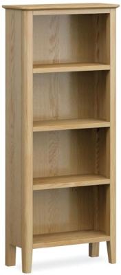 Clearance - Bath Oak Narrow Bookcase, 140cm Bookshelf with 3 Shelves - FSS15713