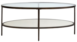 Hudson Glass Top Coffee Table with Brass Trim