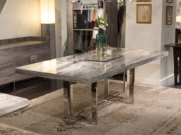 Stone International Horizon Marble and Metal Dining Table - 6 Seater - thumbnail 3