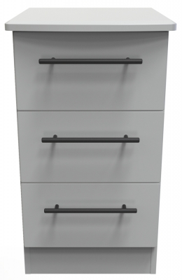 Beverley Grey 3 Drawer Bedside Cabinet - image 1