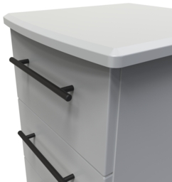 Beverley Grey 3 Drawer Bedside Cabinet - thumbnail 3