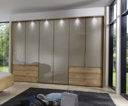 Serena Bi-Fold Panorama Door Wardrobe with Champagne Glass - thumbnail 1