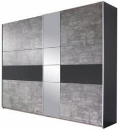 Korbach 2 Door Sliding Wardrobe with Mirror in Grey - 261cm