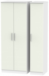Knightsbridge Cashmere Matt and White 3 Door Tall Triple Wardrobe