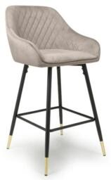 2 x Scurry Brushed Mink Velvet Bar Stool