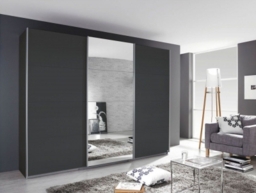 Rauch Kulmbach 203cm Grey Metallic 3 Door Mirror Sliding Wardrobe