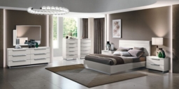 Modum Kimera White Italian 2 Drawer Mini Bedside Cabinet - thumbnail 3