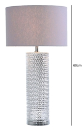 Value Silver Glass Table Lamp with Grey Linen Shade (Set of 2) - thumbnail 5