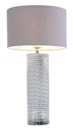 Value Silver Glass Table Lamp with Grey Linen Shade (Set of 2) - thumbnail 4