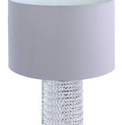 Value Silver Glass Table Lamp with Grey Linen Shade (Set of 2) - thumbnail 2