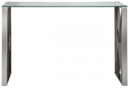 Value Zenith Glass and Chrome Console Table