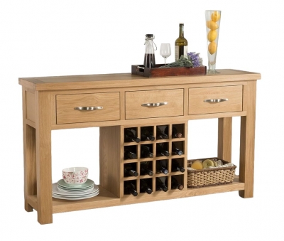 Cambridge Oak Open Large Sideboard with Wine Rack - image 1