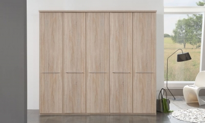 Wiemann Dakar 2 5 Door Wardrobe in Rustic Oak - image 1