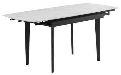 Mayfair White and Grey Ceramic Top 4-6 Seater Extending Dining Table - 120cm-180cm - image 1