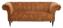 Siena Brown Velvet Fabric 2 Seater Chesterfield Sofa