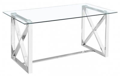 Zenith Glass and Chrome Dining Table - image 1