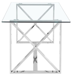 Zenith Glass and Chrome Dining Table - thumbnail 2