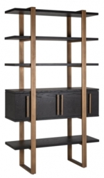 Cambon Dark Coffee 4 Door Bottom Storage Shelving Unit - Open Display Unit - thumbnail 1