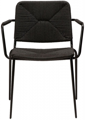Dan Form Stiletto Black Paper Cord Dining Armchair - image 1
