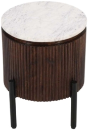 Opal Brown Mango Wood Side Table - thumbnail 3