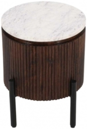 Opal Brown Mango Wood Side Table - thumbnail 1