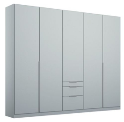 Rauch Alabama 226cm Silk Grey 5 Door Wardrobe with Drawers - image 1