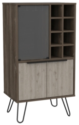 Nevada Grey Oak Wine Cabinet with Hairpin Legs - thumbnail 3