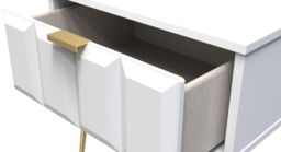 Cube White 1 Drawer Bedside Cabinet with Gold Hairpin Legs - thumbnail 2