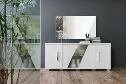 Status Lisa Day White High Gloss Italian Buffet Extra Large Sideboard, 202cm with 4 Door - thumbnail 3