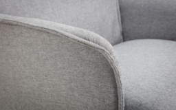 Aria Grey Linen Fabric Recliner Chair and Stool - thumbnail 2