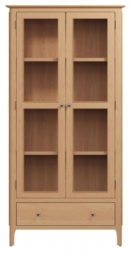 Appleby Oak 2 Door 1 Drawer Display Cabinet