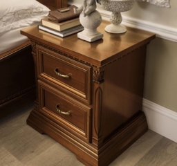 Camel Treviso Night Cherry Wood Italian Bedside Cabinet - thumbnail 3