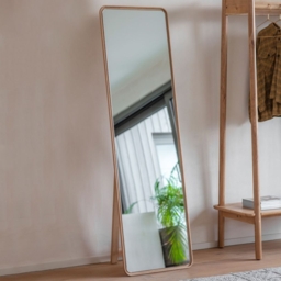 Kingham Natural Oak Cheval Bedroom Mirror - 50cm x 170cm - thumbnail 2