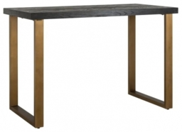 Blackbone Black and Brass 6 Seater Dining Table - 160cm