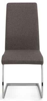 2 x Roma Grey Fabric Cantilever Dining Chair - image 1
