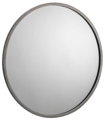 Octave Pewter Effect Lacquered Round Wall Mirror - 80cm x 80cm - image 1