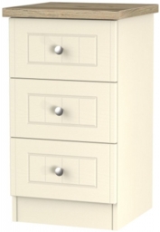 Vienna Cream 3 Drawer Beside Cabinet