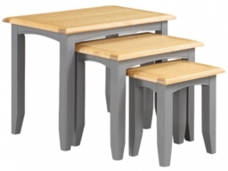 Rossmore Grey Nest of 3 Tables - thumbnail 1