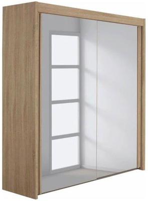 Rauch Imperial W 201cm Oak 2 Door Full Mirrored Sliding Wardrobe