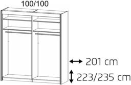 Rauch Imperial W 201cm Oak 2 Door Full Mirrored Sliding Wardrobe - thumbnail 2