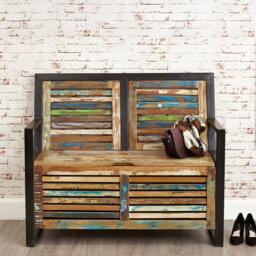 Urban Chic Reclaimed Storage Monks Bench - thumbnail 1