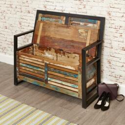 Urban Chic Reclaimed Storage Monks Bench - thumbnail 2