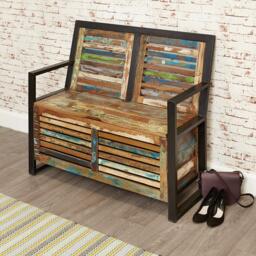 Urban Chic Reclaimed Storage Monks Bench - thumbnail 3