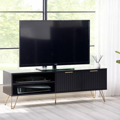 Murano Ribbed Black 150cm TV Unit - image 1