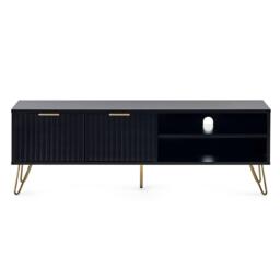 Murano Ribbed Black 150cm TV Unit - thumbnail 3