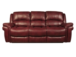 Farnham Burgundy Leather 3 Seater Recliner Sofa - thumbnail 1