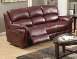 Farnham Burgundy Leather 3 Seater Recliner Sofa - thumbnail 2
