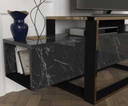 Clearance - Weldona TV Unit - Black Marble Effect - thumbnail 5