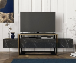 Clearance - Weldona TV Unit - Black Marble Effect - thumbnail 4