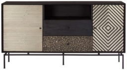 Boho Black Mango Wood 160cm Large Sideboard
